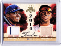 2015 Panini Diamond Kings - Timeline Materials #12 - David Ortiz, Kennys Vargas /99
