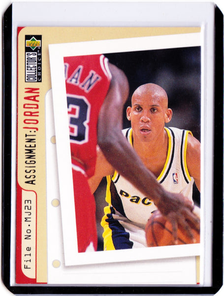 1996-97 Upper Deck Collector's Choice #365 Assignment: Jordan - Reggie Miller, Michael Jordan