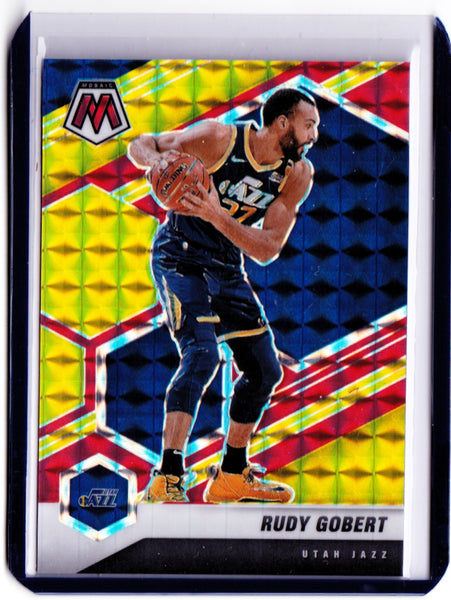 2020-21 Panini Mosaic - Choice Fusion Red & Yellow Prizm #58 Rudy Gobert /88