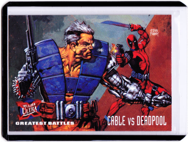 1995 Fleer Ultra Marvel X-Men #127 Greatest Battles - Cable vs. Deadpool