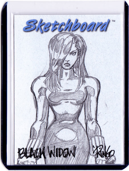 1998 SkyBox Marvel Creators Collection - Sketchboard Redemptions - Blue #5 Black Widow
