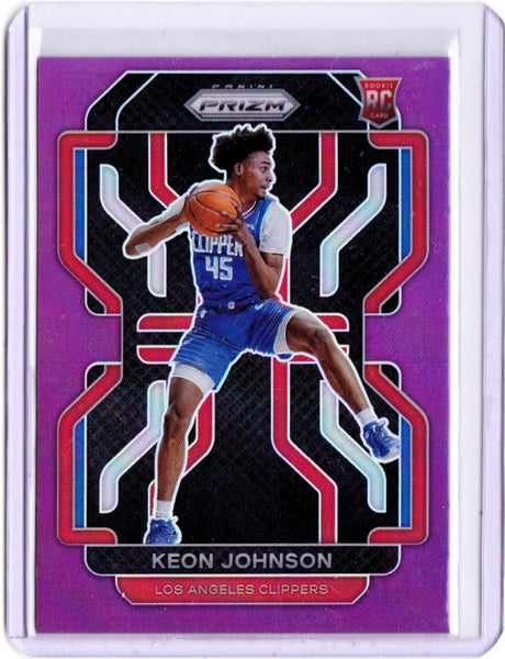 2021-22 Panini Prizm - Purple Prizm #326 Keon Johnson /99 RC