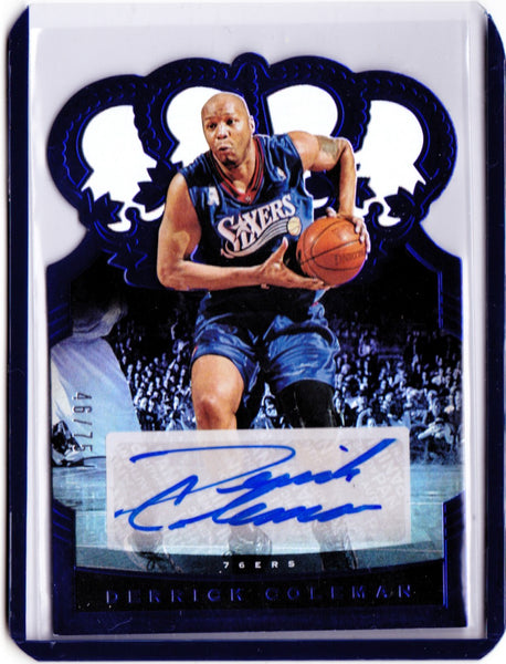 2020-21 Panini Crown Royale - Crown Autographs - Blue #CA-DCM Derrick Coleman /75