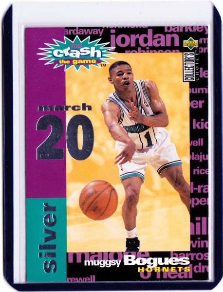 1995-96 Upper Deck Collector's Choice - Crash the Game Redemption Assists/Rebounds - Silver #C20 Muggsy Bogues (March 20)