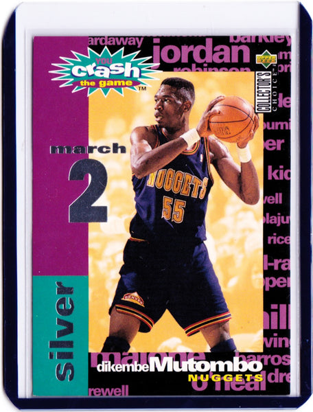 1995-96 Upper Deck Collector's Choice - Crash the Game Redemption Assists/Rebounds - Silver #C19 Dikembe Mutombo (March 2)