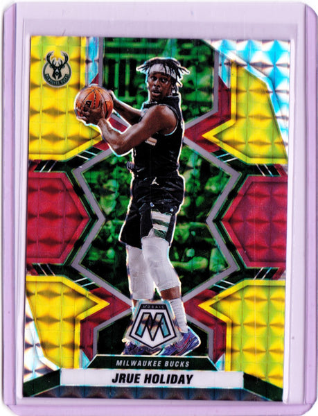 2021-22 Panini Mosaic - Choice Fusion Red & Yellow Prizm #28 Jrue Holiday /88