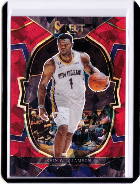 2022-23 Panini Select - Red Cracked Ice Prizm #24 Concourse - Zion Williamson