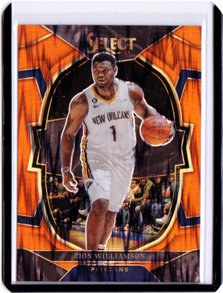 2022-23 Panini Select - Orange Flash Prizm #24 Concourse - Zion Williamson