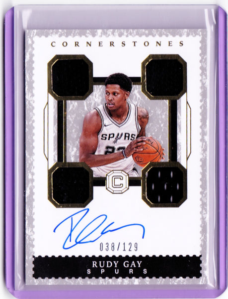 2017-18 Panini Cornerstones - Cornerstones Relic Autographs #C-RGY Rudy Gay /129