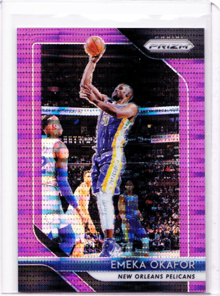 2018-19 Panini Prizm - Purple Pulsar Prizm #187 Emeka Okafor /35