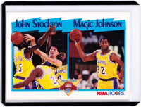 1991-92 NBA Hoops #312 League Leaders - Magic Johnson, John Stockton