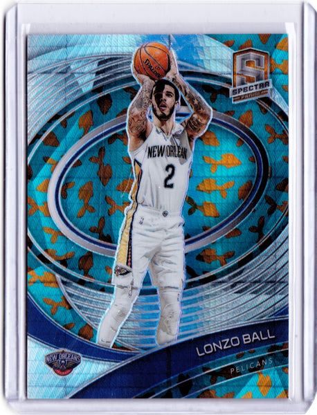 2020-21 Panini Spectra - Asia Blue Orange Prizm #65 Lonzo Ball /49