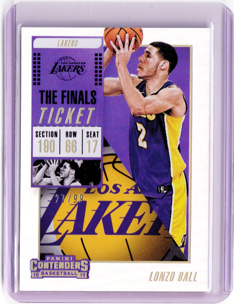 2018-19 Panini Contenders - The Finals Ticket #20 Lonzo Ball /99