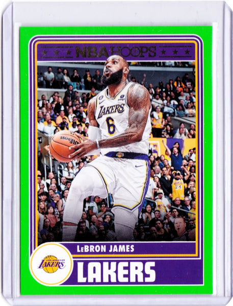 2023-24 Panini NBA Hoops - Neon Green #290 - Hoops Tribute - LeBron James