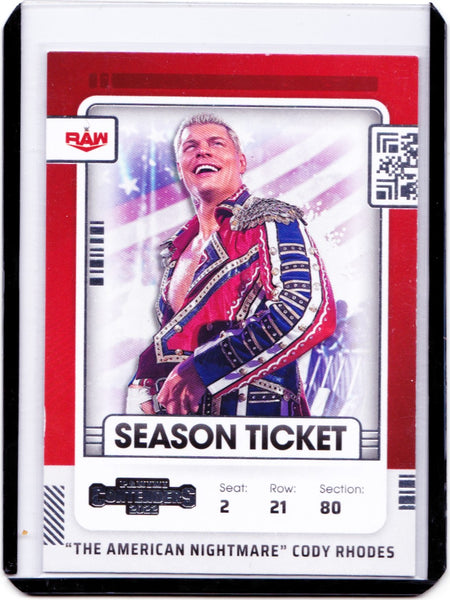 2022 Panini Chronicles WWE #108 Contenders Season Ticket - "The American Nightmare" Cody Rhodes