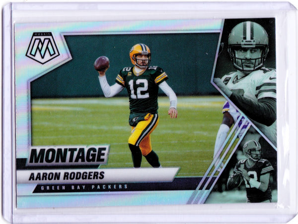 2021 Panini Mosaic - Montage - Silver Prizm #MON-6 Aaron Rodgers