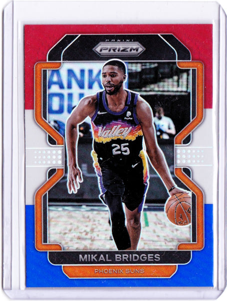 2021-22 Panini Prizm - Red White & Blue Prizm #27 Mikal Bridges