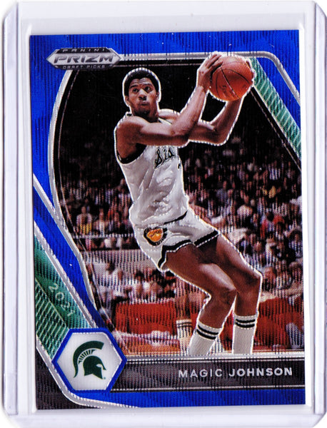 2021-22 Panini Prizm Draft Picks - Blue Wave Prizm #86 Magic Johnson /249