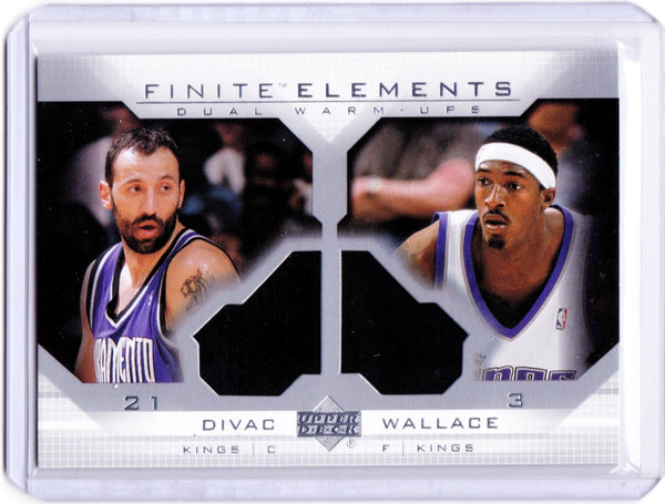 2003-04 Upper Deck Finite - Elements Dual Warm-Ups #FE3 Vlade Divac, Gerald Wallace