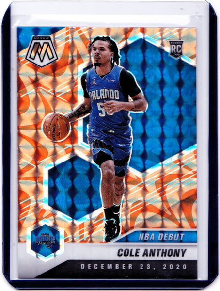 2020-21 Panini Mosaic - Reactive Orange Prizm #268 NBA Debut - Cole Anthony RC