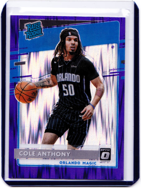 2020-21 Panini Donruss Optic - Purple Shock Prizm #165  Rated Rookie - Cole Anthony
