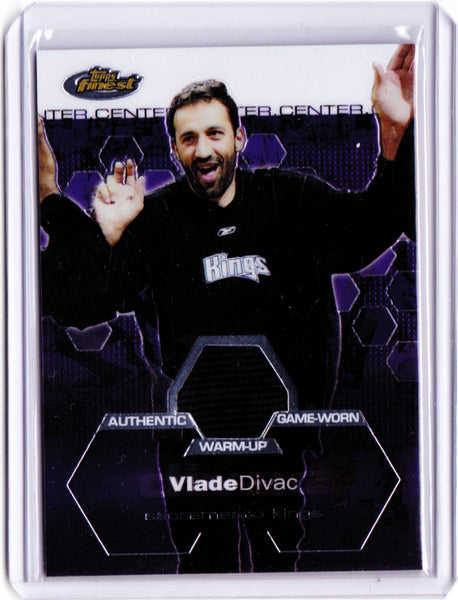 2002-03 Topps Finest #125 Game-Worn Warm-Up - Vlade Divac /999