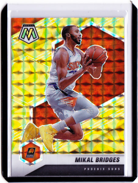 2020-21 Panini Mosaic - Reactive Yellow Prizm #174 Mikal Bridges