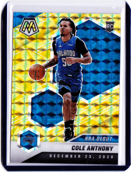2020-21 Panini Mosaic - Reactive Yellow Prizm #268  NBA Debut - Cole Anthony RC