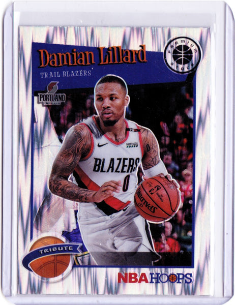 2019-20 Panini NBA Hoops Premium Stock - Flash Prizm #291 Hoops Tribute - Damian Lillard