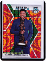 2019-20 Panini Mosaic - Reactive Orange Prizm #297 MVPs - Giannis Antetokounmpo