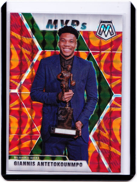 2019-20 Panini Mosaic - Reactive Orange Prizm #297 MVPs - Giannis Antetokounmpo