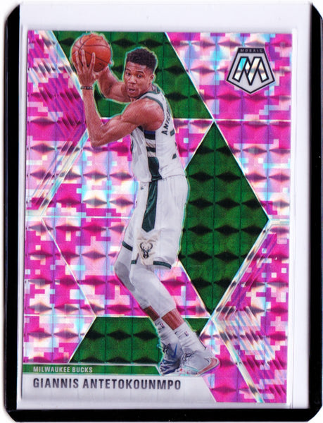 2019-20 Panini Mosaic - Pink Camo Prizm #75 Giannis Antetokounmpo