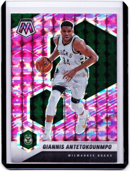 2020-21 Panini Mosaic - Mosaic Camo Pink Prizm #80 Giannis Antetokounmpo