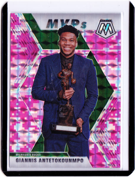 2019-20 Panini Mosaic - Pink Camo Prizm #297 MVPs - Giannis Antetokounmpo