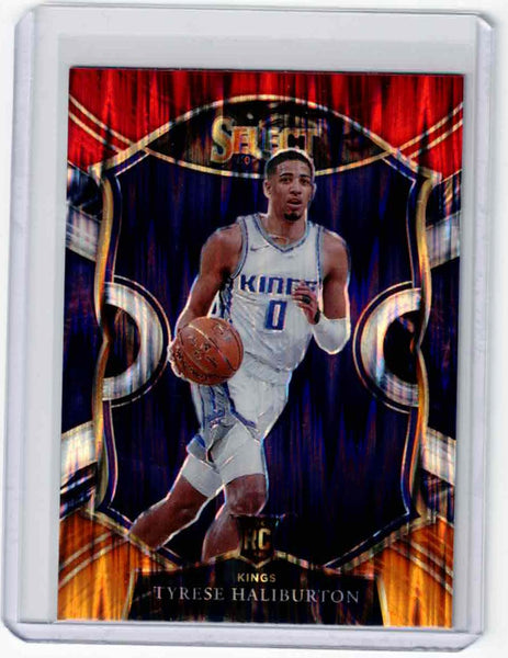 2020-21 Panini Select Red White Orange Flash Prizm #72 Tyrese Haliburton RC