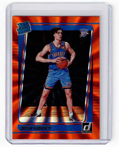 2021-22 Panini Donruss Holo Orange Laser #202 Rated Rookie - Josh Giddey