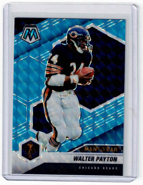 2021 Panini Mosaic Fluorescent Blue Mosaic Prizm #261 Walter Payton /15