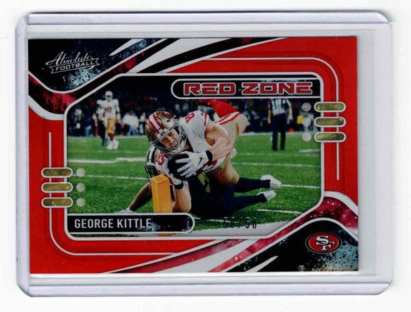 2021 Panini Absolute - Red Zone - Spectrum Orange #RZ6 George Kittle /50