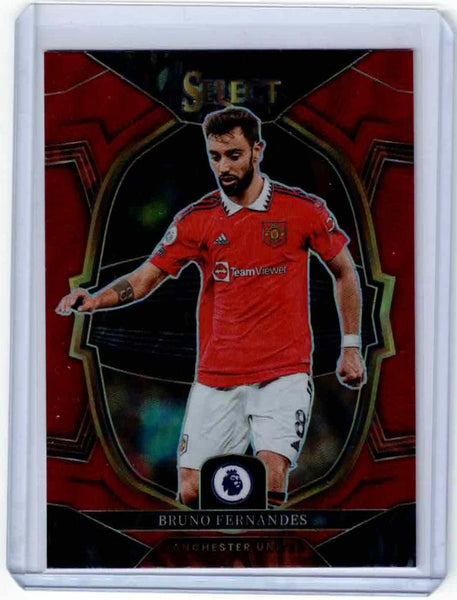 2022-23 Panini Select Premier League Red Prizm #67 Terrace - Bruno Fernandes