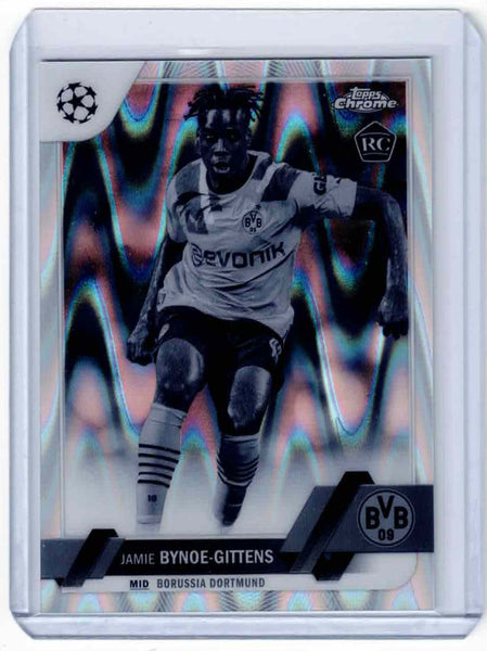 2022-23 Topps Chrome UEFA Club Competitions Black & White RayWave Refractor #43 Jamie Bynoe-Gittens