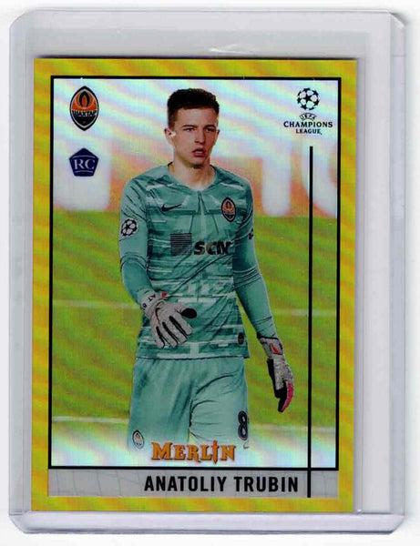 2020-21 Topps Merlin Collection Chrome UCL Gold Refractor #26 Anatoliy Trubin /50