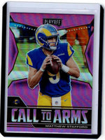 2021 Panini Playoff - Call to Arms - Pink Prizm #CA-MST - Matthew Stafford