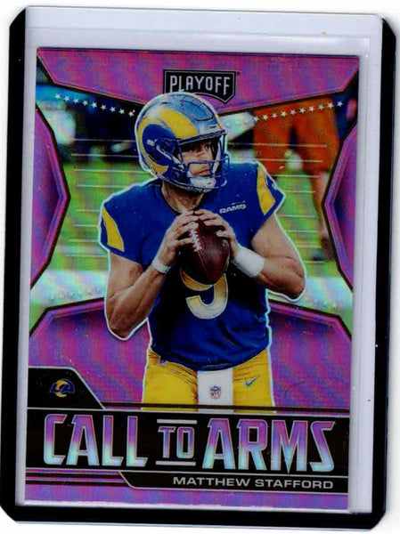 2021 Panini Playoff - Call to Arms - Pink Prizm #CA-MST - Matthew Stafford