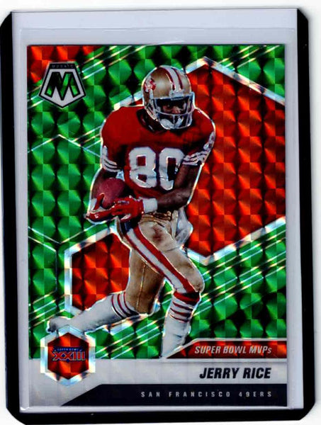 2021 Panini Mosaic- Mosaic Green Prizm #295 Super Bowl MVPs Jerry Rice