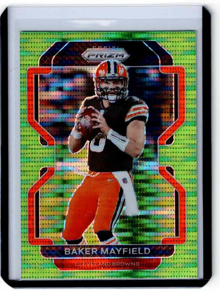 2021 Panini Prizm - Neon Green Pulsar Prizm #263 Baker Mayfield