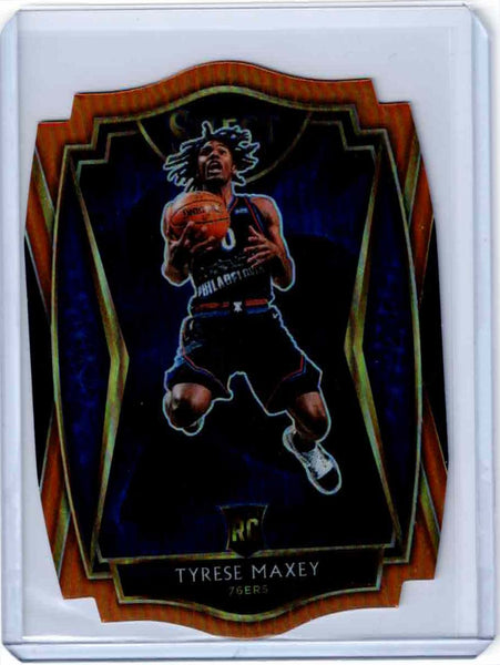 2020-21 Panini Select - Orange Prizm Die-Cut #174 - Premier Level - Tyrese Maxey /65