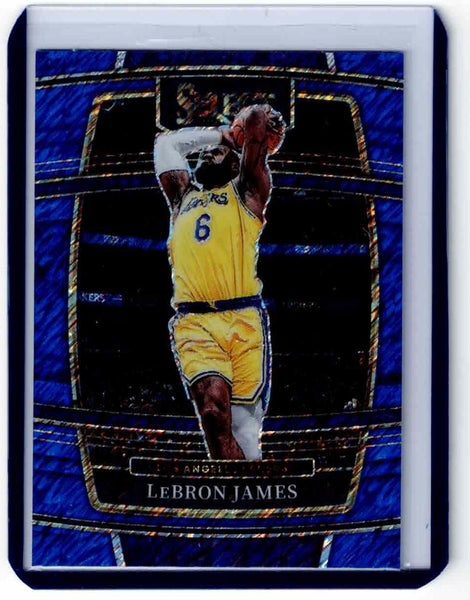 2021-22 Panini Select - Blue Shimmer Prizm #100 Concourse - LeBron James