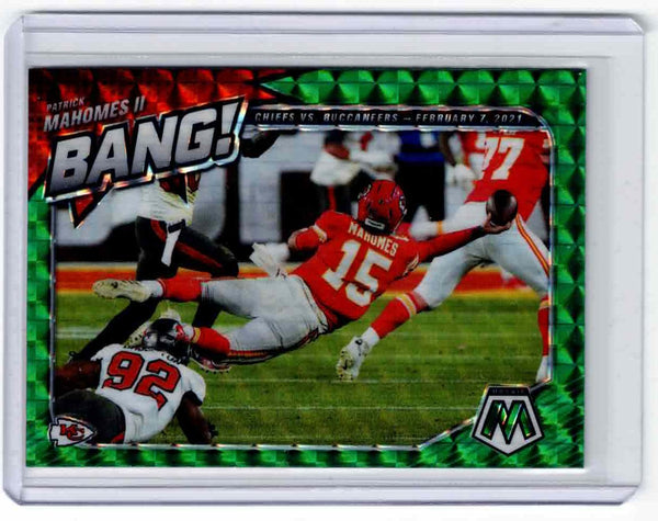 2021 Panini Mosaic - Bang! - Mosaic Green Prizm #B-2 Patrick Mahomes II