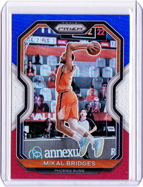 2020-21 Panini Prizm - Red White & Blue Prizm #204 Mikal Bridges