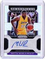 2021-22 Panini Prizm - Sensational Signatures - Silver Prizm #SS-MWP Metta World Peace